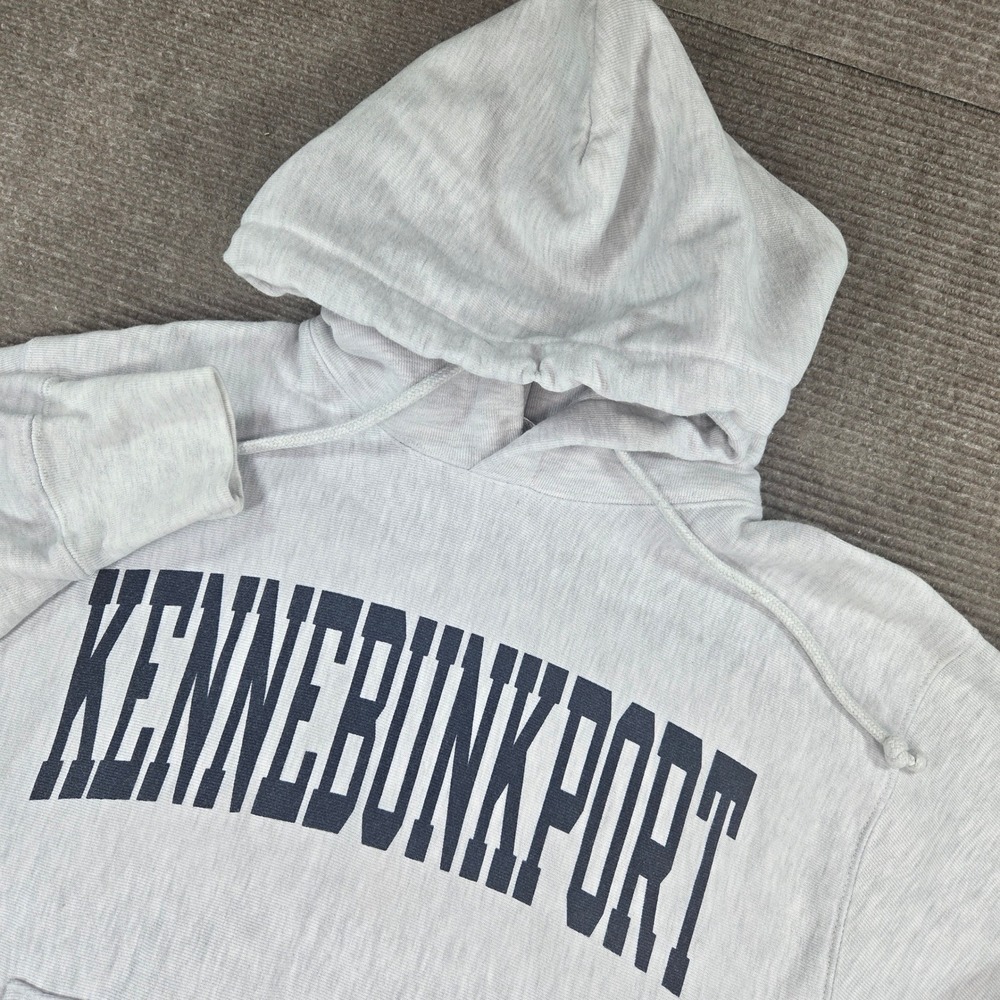 Y2K Champion Mens M Grey Kennebunkport Reverse Weave Graphic Hoodie CS3051